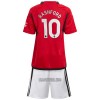 Camisola + Calções Manchester United Rashford 10 Criança Equipamento 1ª 23/24